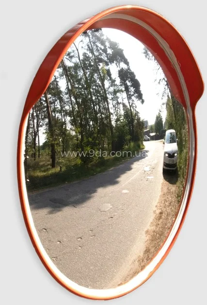Дзеркало дорожнє з помаранчевим козирком, кругле, ф980мм, UNI1000cap, Чехія - 2