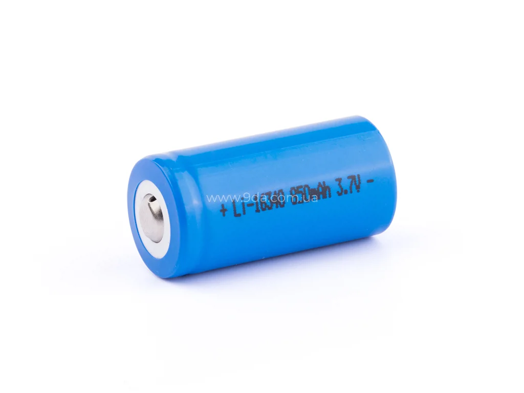 Акумулятор літієвий Li-Ion 16340, без електроніки захисту 850mAh, 3,6-3,7В, 16340-A2, Keeppower - 1