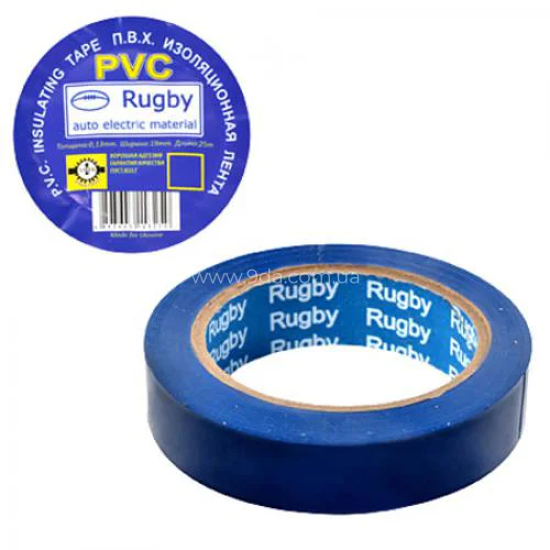 Ізоляційна стрічка ПВХ Rugby 50м, синя (80г) (200) - 1